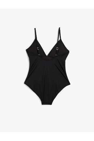 Koton Parlak İnce Askılı Mayo Siyah 5sak20002mm Siyah