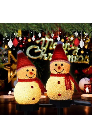 Skycity Güneş Enerjili Kardan Adam Bahçe Işığı Ip65 Su Geçirmez Otomatik Açma-kapama Sıcak Beyaz Işık Noel Dekorasyonu Mavi Mavi