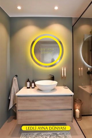 Ledliaynadünyası 60 Cm Günışığı Ledli Banyo Antre Makyaj Aynası Beyaz - Gümüş
