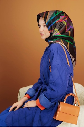 Armine Sura İpek Eşarp Füme Yeşil Mavi Mor 8843-s07