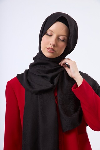 Mirsoy Scarf Mir Modern Desen Şal Siyah