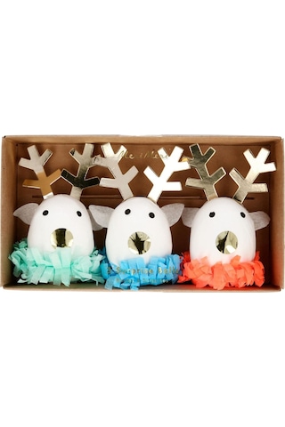 Meri Meri - Festive Reindeer Surprise Balls - Ren Geyiği Sürpriz Topları - 3'lü Tüm Yaşlar