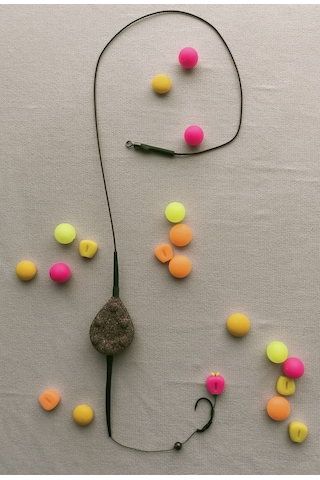 Gezer Kurşunlu Leadcore'lu Sazan Rig Takımı Tek Pembe Esp Mısırlı