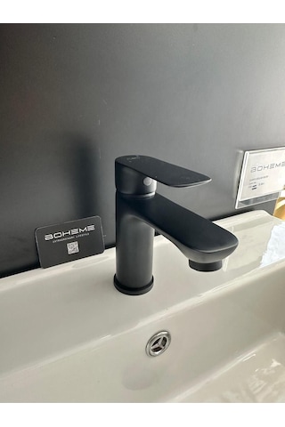 Boheme Fleko Lavabo Bataryası Siyah Renk Pirinç Döküm Siyah