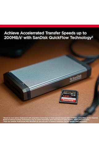 Sandisk Extreme Pro Sdxc Uhs-ı Hafıza Kartı, 128 Gb, 200 Mb/sn Ak