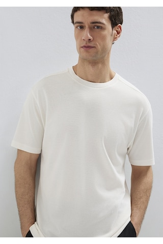 Mavi - Soft-premium Ekru Tencel Liyosel Karışımlı Tişört 0613468-70057 Ekru