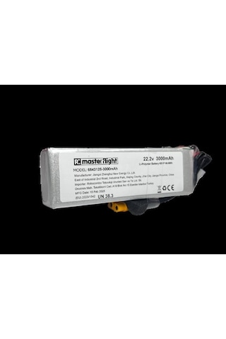Masterflight 22.2v Li-po Pil - 3000mah 80c 6s Lityum Polymer Batarya