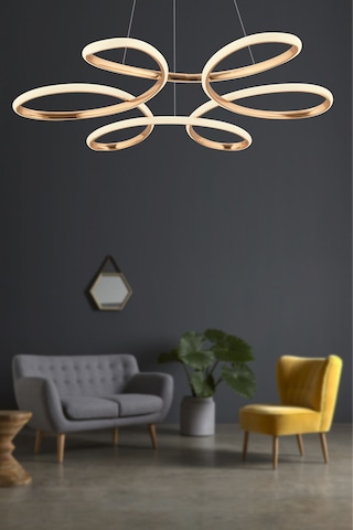 İkon Model Gold Kaplama Hol Antre Mutfak Salon Yatak Çocuk Odası Modern Led Beyaz Işık Avize Gold
