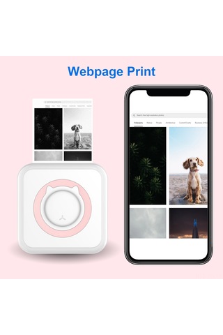 Yunboo Bluetooth İle Bağlanabilir Mini Isı Yazıcı - 58mm 203 Dpı, Kartuşsuz Siyah-beyaz Yazdırma, Not/resim/metin, 1000mah Pil + 11 Adet Kağıt, Siyah