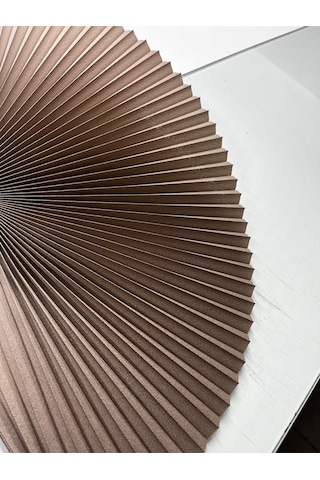 Plise Katlanır Cam Balkon Perdesi - Ofis Perdesi - Mutfak Perdesi - Salon Perdesi Kahverengi Kahverengi