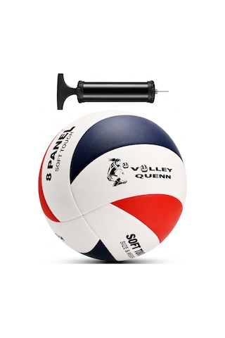 Sert Zemin Voleybol Topu Pompalı Set 8 Panel Yumuşak Deri İç-dış Mekan Uygun Dayanıklı Kv600 Kırmızı
