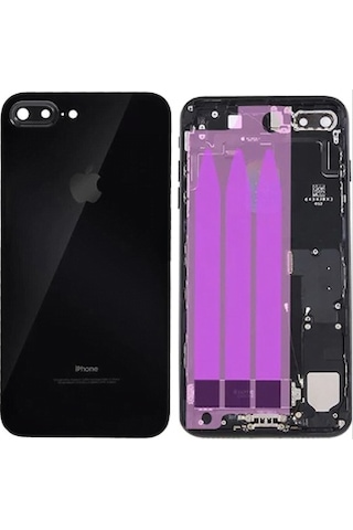 Apple Uyumlu iPhone 8 Plus Dolu Kasa Siyah Renk Şarj Soketi+On Off Flex+Ses Flex Üstünde