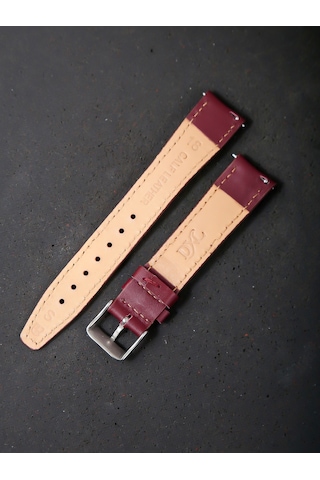 Hakiki Deri 18mm Akıllı Pimli Saat Kordonu Bordo 68437334