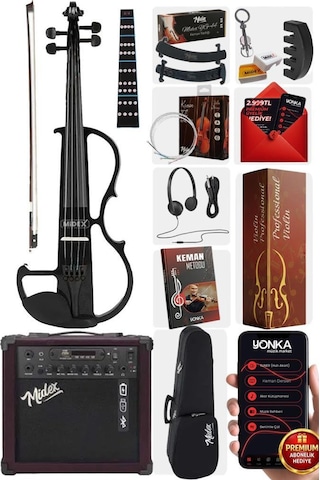 Midex RCZ-606BK-AMP Elektro Keman ve Şarjlı Anfi SetiMidex RCZ-606BK-AMP Elektro Keman ve Şarjlı Anfi Seti