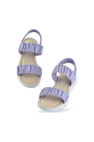 6894 Ortopedik Taban Kız Çocuk Sandalet Terlik Düğün Abiye Gündelik Vetta Mor
