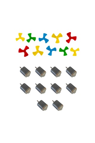 10 Adet Deney Motoru ( Dc Motor ) + 10 Adet Deney Motoru Pervanes