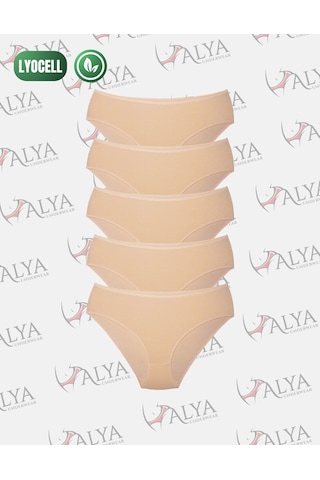 Alya Underwear Kadın Külot, Lyocell Kumaş Külot, Ter Emici Rahat Ve Dayanıklı Kadın İç Çamaşırı, Liyosel Slip Bej P07