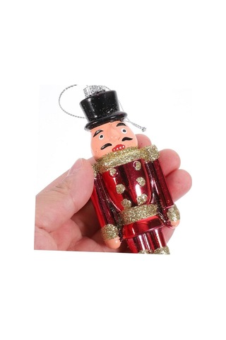 Fındıkkıran Noel Ağacı Süsü Kırmızı Simli Ve Parlak Dekoratif Yılbaşı Figürü Diğer