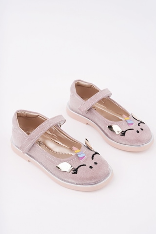 Muggo Paty Cırtlı Ve Simli Günlük Kız Çocuk Babet Pudra