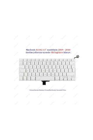 Apple Uyumlu MacBook İle 13inc A1342 Klavye Tuş Takımı Uk-ingilizce