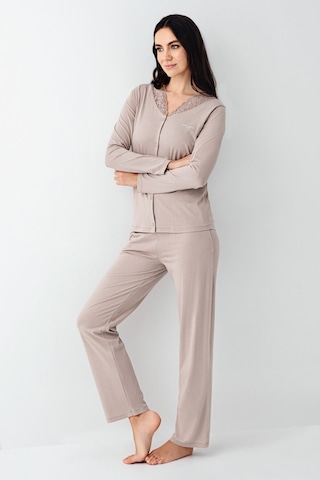 Pierre Cardin Kadın Kahverengi Pijama Takımı Pc9116-s-v2 Kahverengi