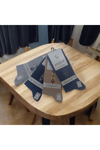 Asçelik 4 Lü Dikişsiz Aksesuarlı Erkek Çorap Çok Renkli