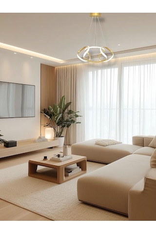 Ey Shop Eskitme Drone Model 3 Renk Kumandalı Led Avize Eskıtme Gold