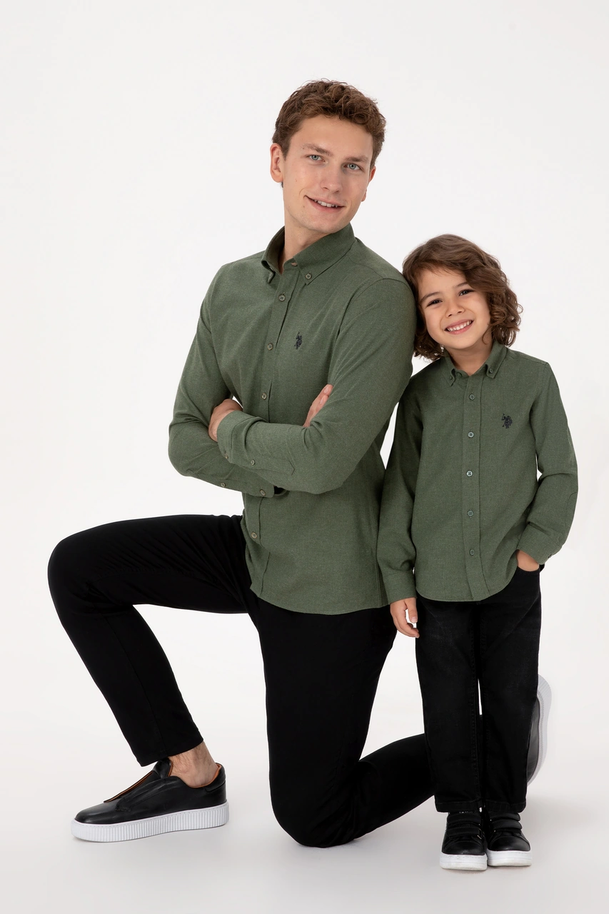 U.s. Polo Assn. Erkek Haki Gömlek Basic 50316721-vr027 Haki