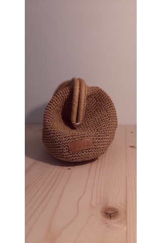 Buva Fall Clutch-kağıt İp El Çantası Camel