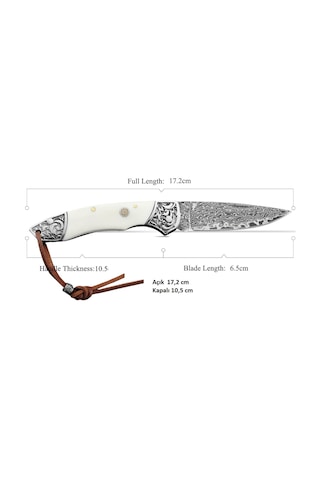Sibirya Edc Kamp Survival Damascus Çakı Beyaz