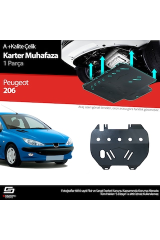 S-dizayn Peugeot 206 Çelik Karter Muhafaza Koruma 1998-2013 A+ Kalite