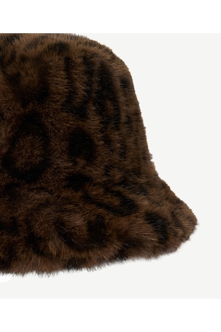 Yargıcı Leopar Desenli Kloşe Şapka 26kksp6005x 003 Kahverengi