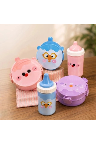 Özel Üretim Okul Kreş Çocuk Lunch Box Beslenme Ve Yemek Seti - Sızdırmaz Mataralı - 3 Bölmeli Kap Diğer