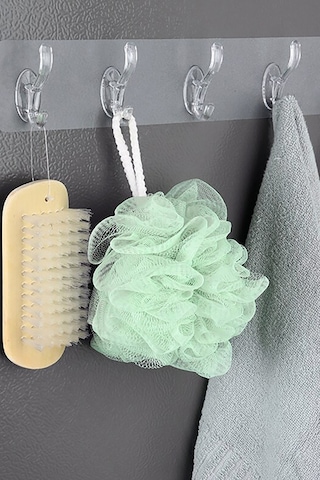 5'li Şeffaf Süper Yapışkan Askı Banyo, Mutfak Düzenleyici Askı Gri
