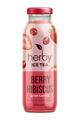 Herby Ice Tea Berry Hibiskus 12'li Şeker İlavesiz Soğuk Çay + Yeşil Çay Çilek Ve Lime 18'li