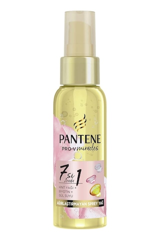 Pantene Pro-V 7'si 1 Arada Hint Yağı Biotin Gül Suyu Ağırlaştırmayan Saç Sprey Yağı 100 ML