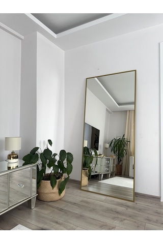 Effe Gold Metal Çerçeveli 180x80 Cm Ayaklı Boy Aynası
