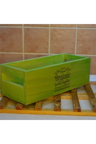 Ahşap Organizer Yeşil Mutfak Organizer Çok Amaçlı