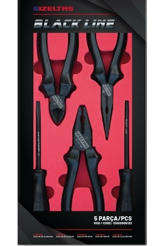 İzeltaş 1300 Black Line Pense Tornavida Set 5 Parça - 13000005133 İzeltaş 1300 Black Line Pense Tornavida Set 5 Parça - 13000005133