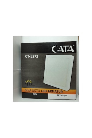 Cata 25w Sıva Üstü Kare Led Armatür Ct-5272 - Beyaz Işık Çok Renkli