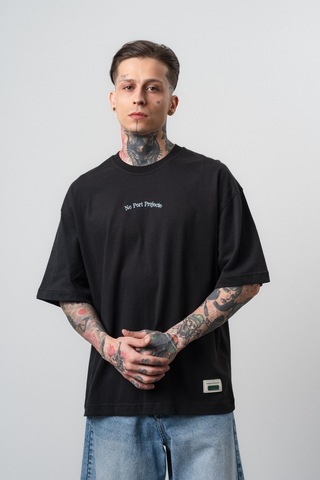 Respire Erkek No Port Baskılı Oversize T-shirt Siyah