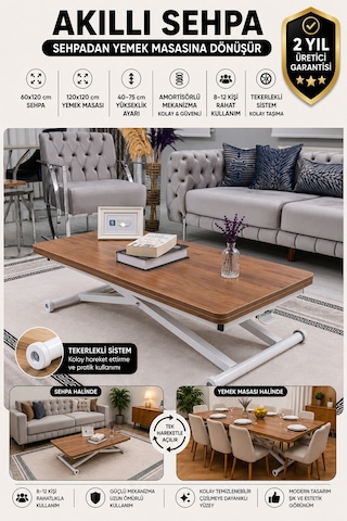 Home Üst Tabla Mdf Ceviz Oval Köşe Alt Beyaz