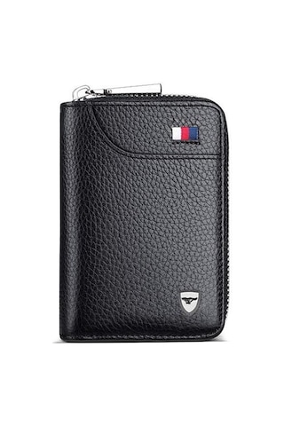 Septwolves Premium Seri Gerçek Deri-kısa Erkek Cüzdan Kartlık Siyah