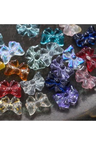 Kafebizu Cam Boncuk Fiyonklar 20 Adet 14x10 Mm Renk Karışıklığı 198061920