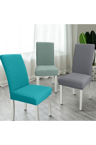 Padalink Navy Mavi Gömlek Desenli Elastik Sandalye Örtüsü, Ev/ Otel/ Restoran Kullanıma Uygun, 2 Adet Paket Çok Renkli