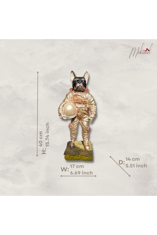 Uzay Fransız Bulldog Tam Takım Elbise, Dekoratif Astronot, El Ya