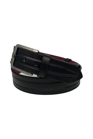 Süzer Deri Kahverengi Suni Deri Dikişli Model 4.5 Cm.lik Spor Kot Kemer - 4513-61-22ks Siyah