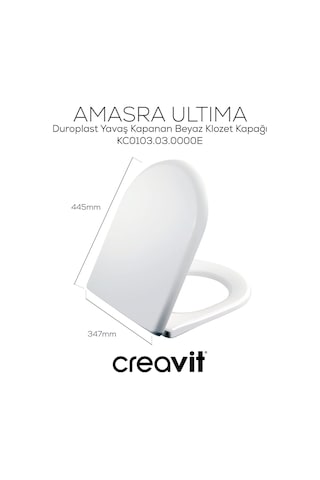 Creavit Amasra Ultima Duroplast Yavaş Kapanan Klozet Kapağı KC0103.03.0000E