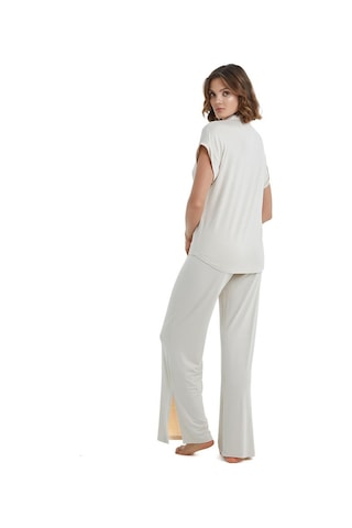 Blackspade Kadın Kısa Kol Önden Düğmeli Bej Pijama Takımı C9t7n3o15- 001