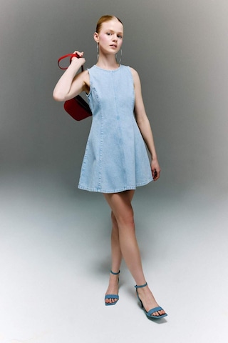 Defacto %100 Pamuk Kolsuz Mini Jean Elbise H6341ax26smnm39 Mavi-nm39